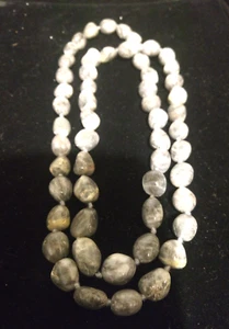 Vintage Gray Glass Bead necklace - Picture 1 of 2