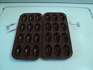 Bandeja moldeada cubo de hielo en forma de fútbol marrón nueva - Juego de 2--Posibles moldes de gelatina - Imagen 1 de 3