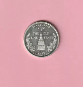 2000-S MARYLAND SILVER STATE PROOF QUARTER - 90% SILVER UNC - Picture 1 of 2