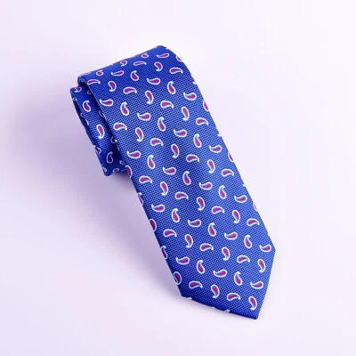 Corbata de negocios azul y rojo cachemira de moda 7,5 cm nueva llegada de alta calidad Foto 1 de 4