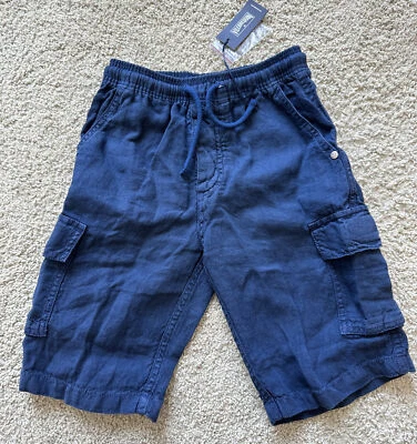 Pantalones Cortos Carga VILEBREQUIN 100% Auténticos Nuevos con Etiquetas - Niños - AZUL MARINO - LINO - 6 AÑOS Foto 1 de 4