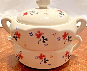 Vintage Stackable Cream/Sugar Set For Coffee/Tea Made in Japan Porcelain - Picture 1 of 16
