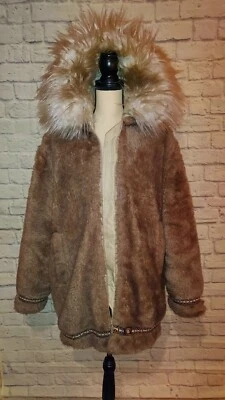 Vintage Hansa Branta Stearns Faux Fur Goose Down Hooded Parka Coat Size Unisex S - Image 1 of 4
