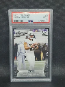 2020 Leaf Draft⚡Justin Herbert Rookie⚡RC #3⚡PSA 9 Mint⚡XRC - Picture 1 of 2