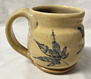 Studio Art Pottery Maple Leaf Coffee Cup Mug Artisan Hand Made 12 Ounces - Picture 1 of 7