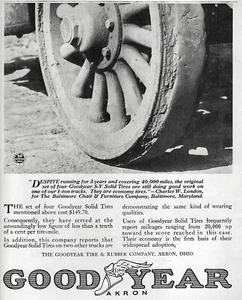 Goodyear S-V 1919 neumáticos sólidos anuncio impreso original - Imagen 1 de 1