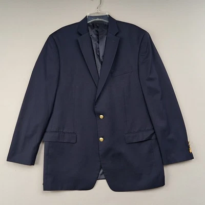 Chaqueta Abrigo Deportivo Chaps Azul Marino 46L Mezcla Lana 2 Botones Dorados Foto 1 de 4