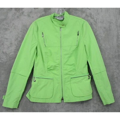 Chaqueta vintage CARLISLE para mujer 8 bolsillos con cremallera completa ajustada oficina carrera lima Foto 1 de 4