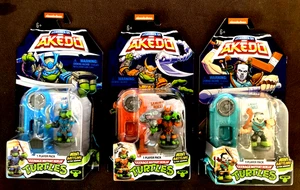 3 X Akedo LEO MIKEY CASEY JONES Teenage Mutant Ninja Turtles 1 Player Pack TMNT - Picture 1 of 2