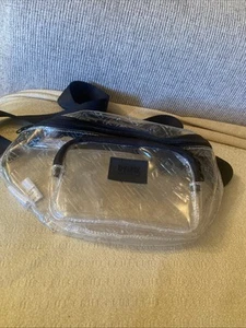 Pink Victoria's Secret  Waist Bag Clear Womens Adjustabl Stripe New - Picture 1 of 4