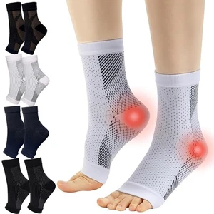 1Pair S/M Compression Socks Ankle Support Brace Plantar Fasciitis Socks Toeless - Picture 1 of 4
