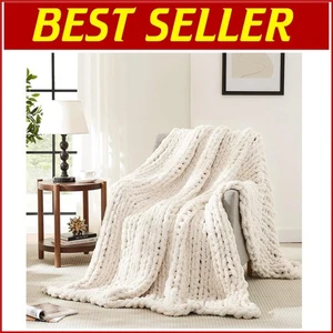 Manta transpirable gruesa tejida 50x60 - Elegante compañero de hogar y viaje - Imagen 1 de 10