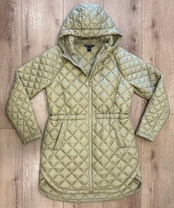 Women’s Athleta Whisper Featherless Parka Long Coat Jacket Champagne M EUC! - Picture 1 of 10