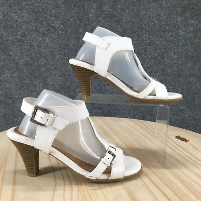 I Love Comfort Sandals Womens 6 M Arleen Gladiator White Leather Open Toe 49617 - Image 1 of 4