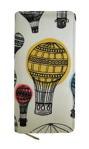 The Olive House® Womens Hot Air Balloon Design Matte Oilcloth Wallet Purse - Picture 1 of 3