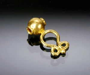 COLGANTE DE CUENTAS DE ORO SÓLIDO 22K HECHO A MANO ESTILO ANTIGUO - Imagen 1 de 3