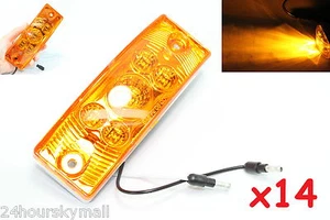 (14) Amber 6" Rectangular Rectangle LED Light Clearace Side Marker Truck Trailer - Bild 1 von 6