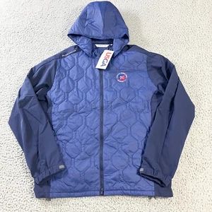 Peter Millar Rush Hooded Jacket Mens Large Blue Quilted Water Resistant Golf New - Imagen 1 de 10