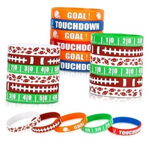 Gatherfun Wristband Silicone Bracelets Sport Themed Party Accessories Football - Picture 1 of 7