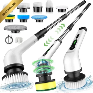 Electric Spin Scrubber, Cordless Bathroom & Tile Cleaner, 7 Brush Heads, Dual Sp - Picture 1 of 12
