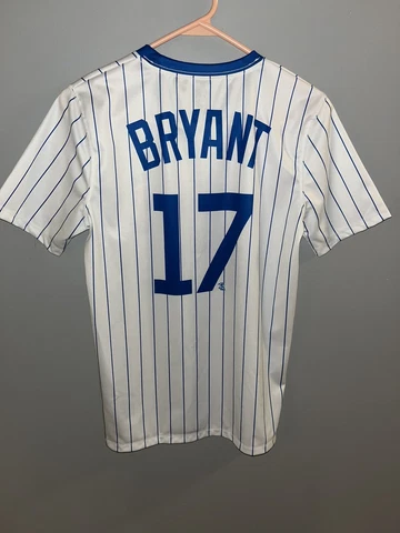 Kris Bryant Cooperstown Collection Gen2 Chicago Cubs Pinstripe Jersey Youth L Cover
