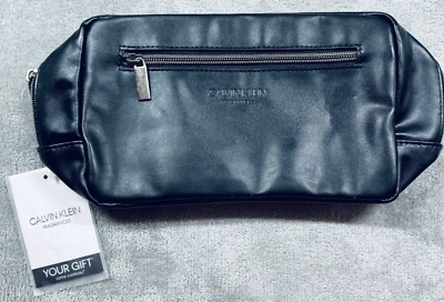 Calvin Klein Mens Dopp Toiletry Bag Fragrances Promotional Gift Logo Zippers NWT - Image 1 of 4