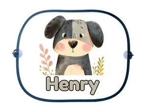 Personalised Any Name Cute Dog Car Sunshade Screen for kids, Babies, Toddlers. - Picture 1 of 1