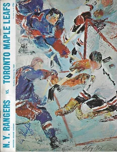 NY RANGERS Firmado VIC HADFIELD 16/02/1969 vs Maple Leafs Programa de Juego AUTÉNTICO - Imagen 1 de 3