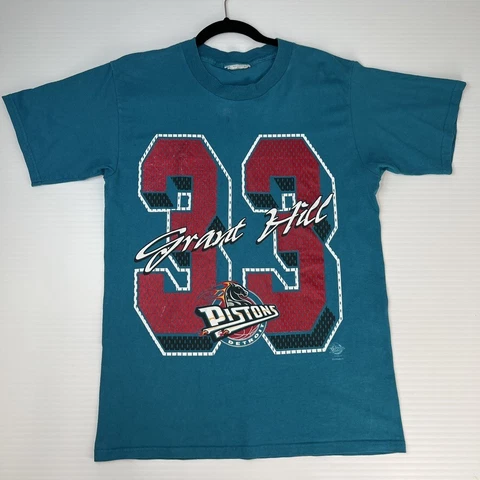 Lee Mens Shirt Medium M 33 Grant Hill Detroit Pistons Team Logo Basketball Blue Cover
