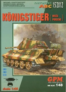 Königstiger Zweiter Weltkrieg deutscher schwerer Tank Karte Papier ausgeschnitten Modellbausatz GPM 1:25 - Bild 1 von 5