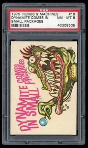 1970 Donruss Fiends and Machines #18 Dynamite Come In Small Packages PSA 8 - Picture 1 of 3