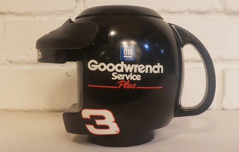 Dale Earnhardt #3 GM Goodwrench Service Plus Racing Helmet Coffee Cup Mug Black Cover