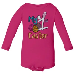 My First Easter Peeps Baby Easter Bunny Baby Long Sleeve Bodysuit - Picture 1 of 9