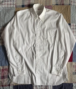 Vintage 1940s White Broadcloth Cotton Spearpoint Collar Dress Shirt Size 16x35 - Picture 1 of 7