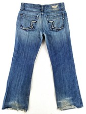 Rock & Republic Sz 33 Floyd USE MADE Button Fly Jeans Classic Denim Broken In