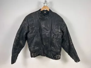 RARE vintage 90s Belstaff leather biker jacket size 46 - Picture 1 of 15