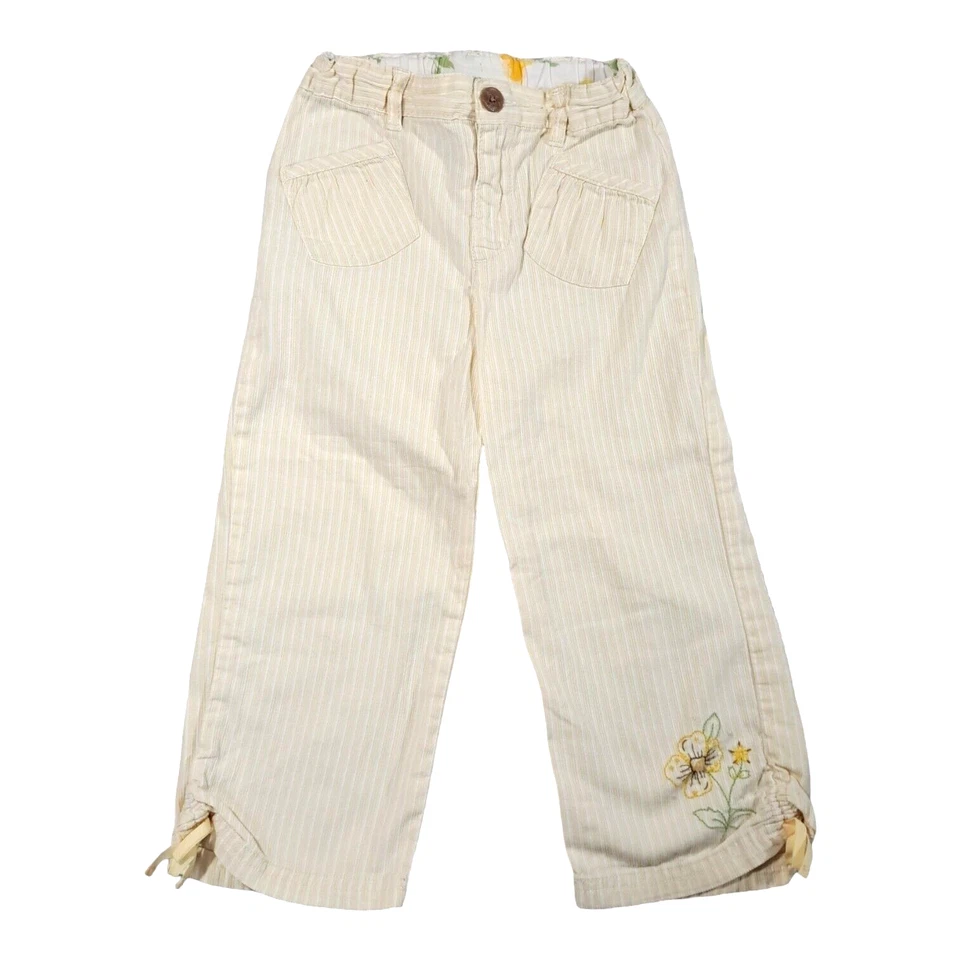 Pantalones ligeros Oshgosh genuinos niños niñas rayas amarillas talla 4 Foto 1 de 4