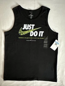 T-shirt Nike nera bianca volt verde Just Do It ingegnerizzata atleti di classe mondiale M - Foto 1 di 12