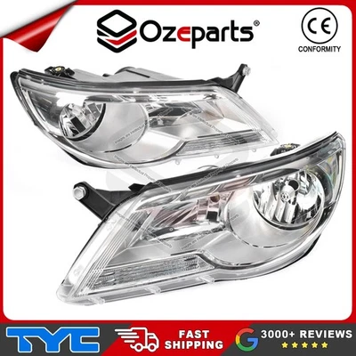 Set / Pair LH+RH Head Light Lamp For VW Volkswagen Tiguan 5N 2008~2011 - Image 1 of 4