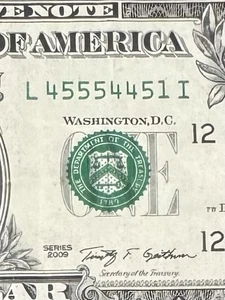 US One Dollar Bill "fancy"? Unusual Serial Number - Picture 1 of 3