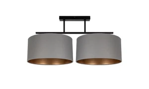 Lámpara de Techo Tela Salón Negro Gris Oro E27 70CM Largo Deckenleuchte Pasillo - Imagen 1 de 4