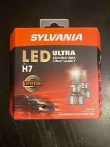 SYLVANIA H7 Ultra LED 2 Bulbs H7LEDHP.BX2 6000K BRAND NEW - Picture 1 of 2