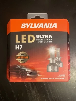 SYLVANIA H7 Ultra LED 2 Bulbs H7LEDHP.BX2 6000K BRAND NEW - Image 1 of 2