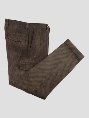 НОВЫЙ BARBA NAPOLI КОРИЧНЕВЫЙ PL НЕЙЛОНА EA КАРГО БАРХАТА БРЮКИ США 36 - ЕС 52 BP20 - Изображение 1 из 3