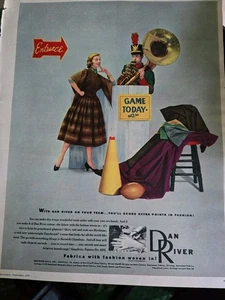 1955 Womens Dan River fabric blouse skirtmarching band tuba player Vintage ad - Picture 1 of 1
