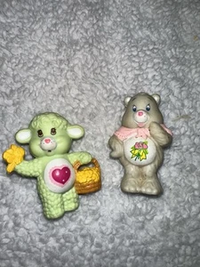 Vintage Care Bears 2 PVC Figuren 80er Mini Gramm und sanftes Herz Lamm Bär - Bild 1 von 6