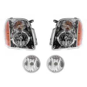 Headlight Kit For 2007-2014 GMC Yukon LH RH GMC Yukon XL 1500 Clear Lens Halogen - Picture 1 of 11