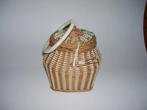 Borsa da polso donna vintage in vimini a mano - Foto 1 di 4