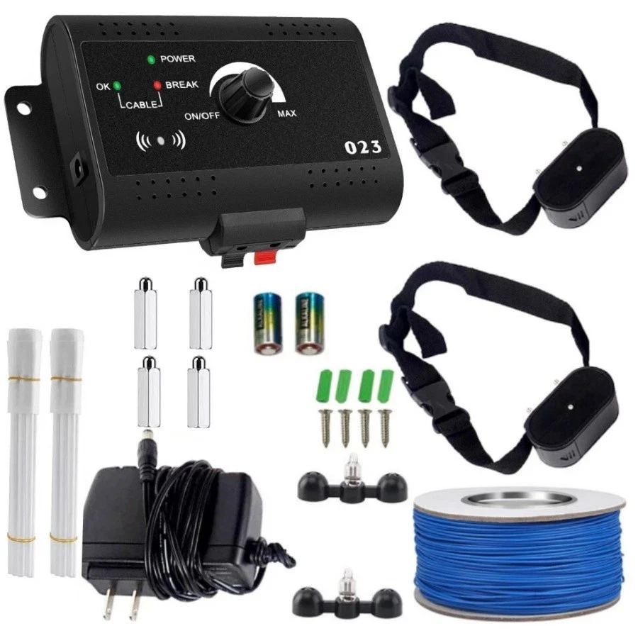 Wireless Electric Dog Fence Pet Containment System Tone Shock Collars for 2 Dogs