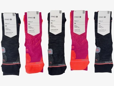 Calcetines para mujer Stance 5 nuevos pares Feel 360 Run Crew - talla pequeña 5-7,5 - precio de venta sugerido por el fabricante 96 USD Foto 1 de 4